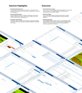 image showing the interface design of the web-based risk management platform and a description of the solutions implemented during the project