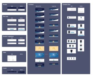 Nana branding showing a set of elements for quick and consistent email interface creation by the company's marketing department members