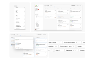 image showing the company platform UI elements and screens